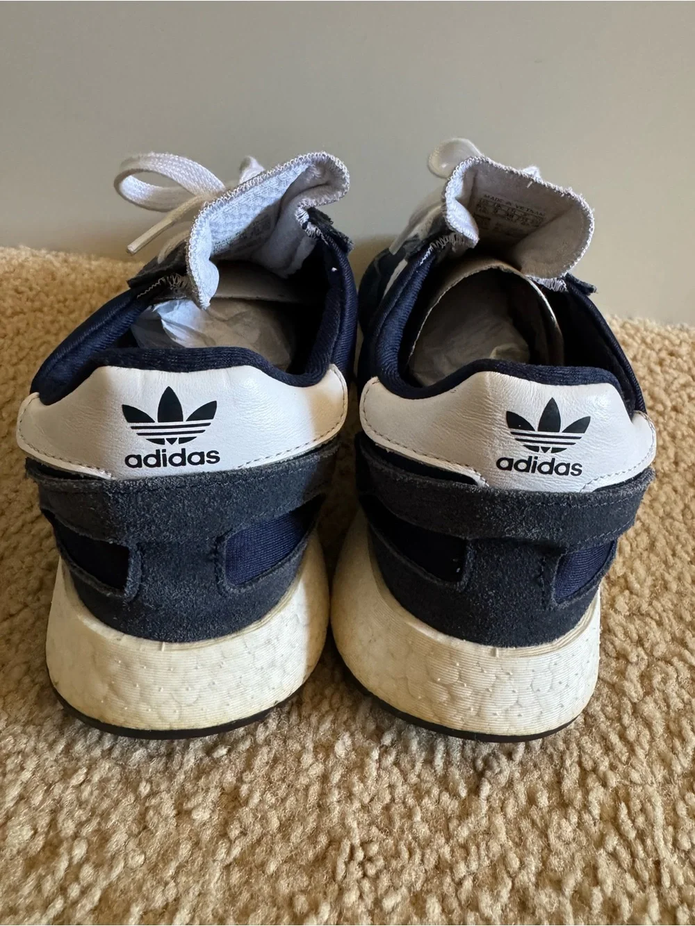 adidas Navy and White Retro Runner Sneakers
